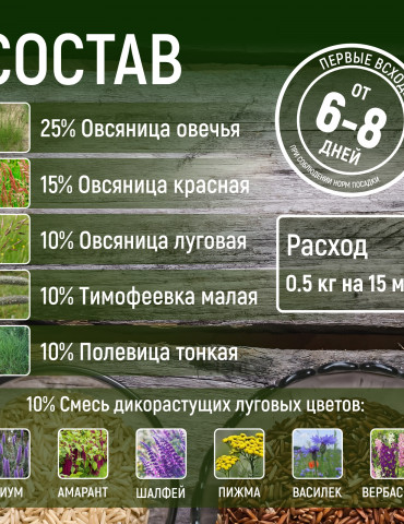 Газонная трава Цветущий луг